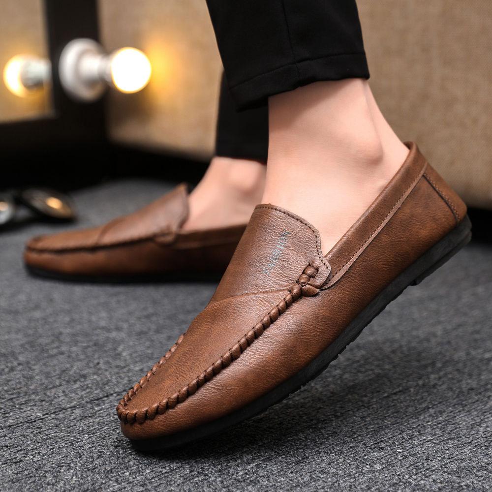 Mode Slipper Low-Top Nicht Britischer Stil Herren Freizeitschuh Bequemer Preis Social Sale In Aktion Größe 44 Gängige Herren Lederschuhe