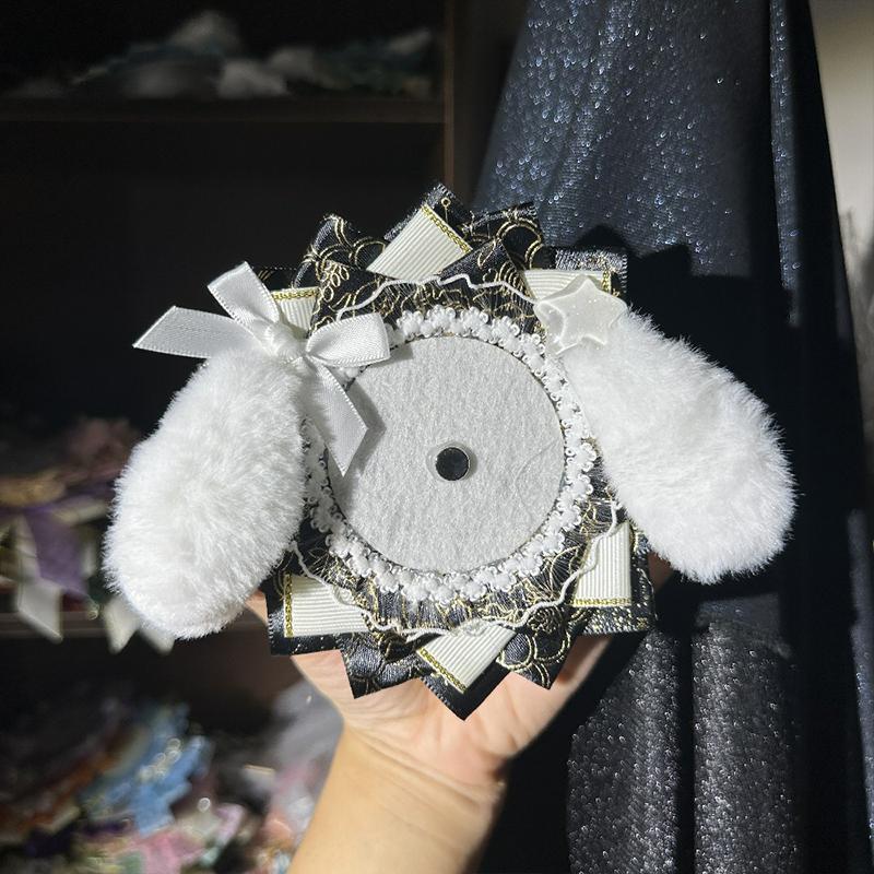 Cute Lolita Badge Base Tray with Cat Ear Handmade Badge Holders for Itabag Ornament Decoration DIY Handcrafted Accessorie