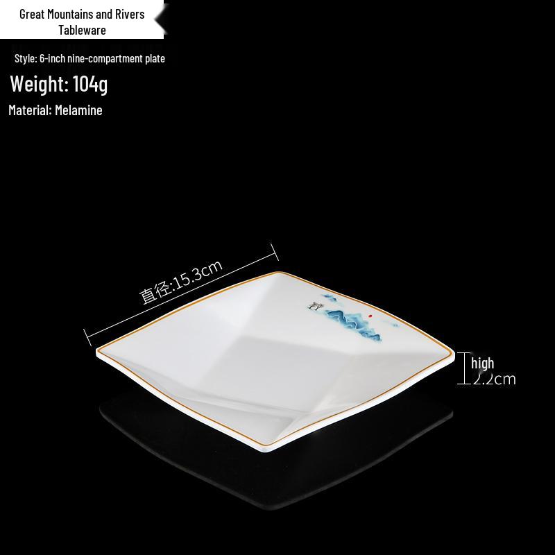 Melamine Square Imitation Porcelain Plate for Hot Pot & Cold Dishes - Commercial Fast Food & Restaurant Tableware