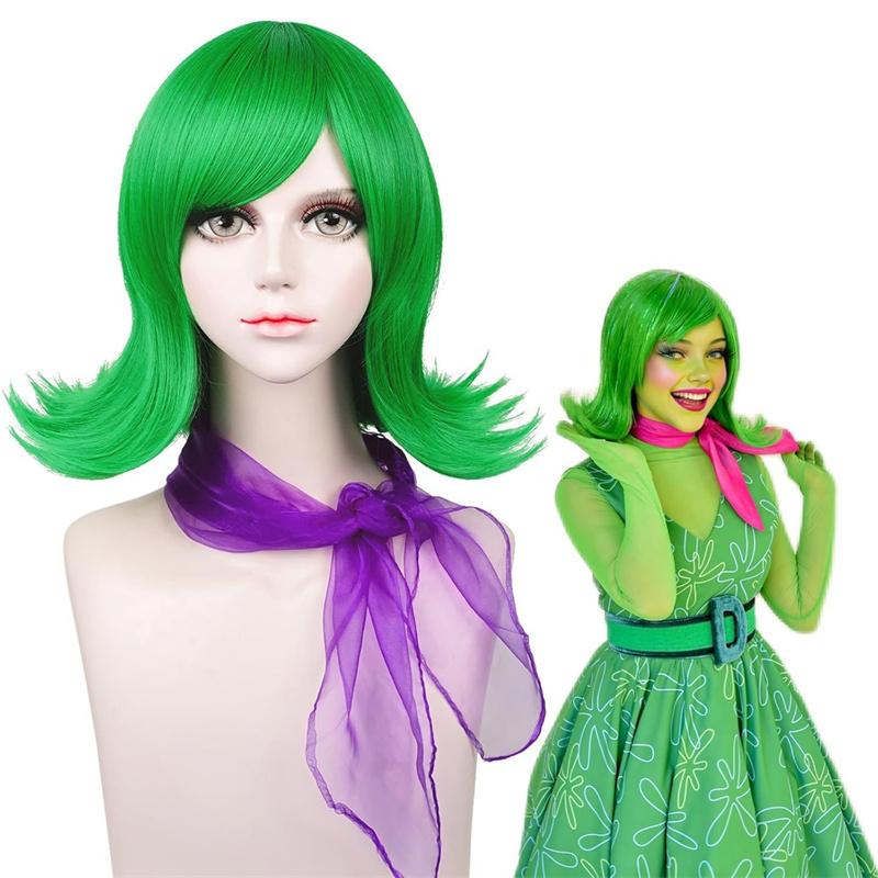 

Внутри Зависть Парик Циановый Цвет Короткий Кудрявый Волнистый Парик с 2 Заколками Хэллоуин Косплей Вечеринка Кино Зависть Костюм Парики