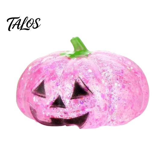 Pumpkin Shape Squeeze Toy Halloween Stress Relief Toy, Spooky Head Hand Exercise Ball Clear Glitter Sugar Ball, Party Favors