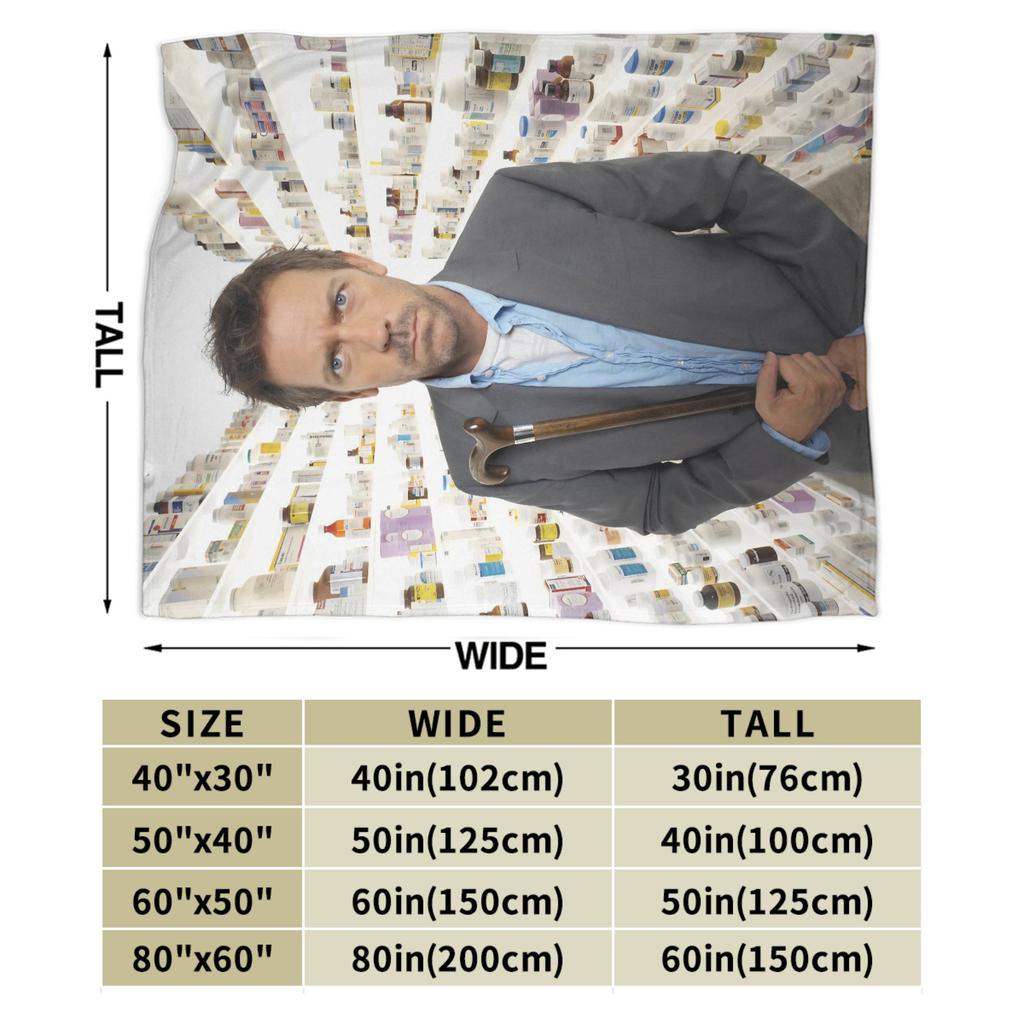 House MD Dr Gregory House Fashion Blanket Cozy Soft Throw Fashion Blankets for Bed Multi-size Quilt
