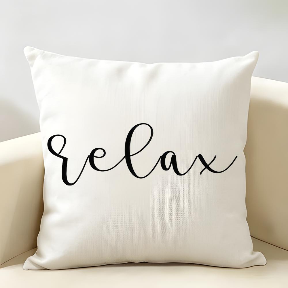 Finlay Noa Simple Words Ins Cushion Cover Natural Linen Organic Fabric DoubleSided Printing Room Sofa Decor Pillow Case