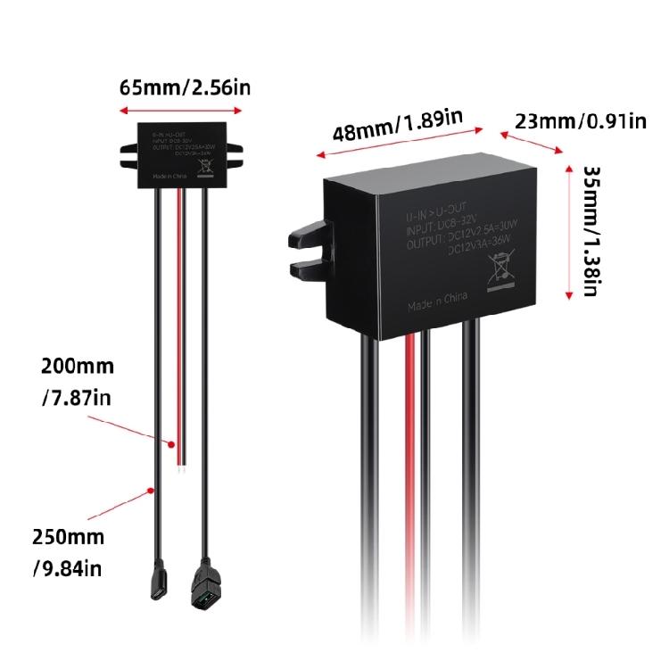 Waterproof 30WPD Type C USB Charger Module 12V 24V Input for Smartphones Tablets in Vehicles Boats