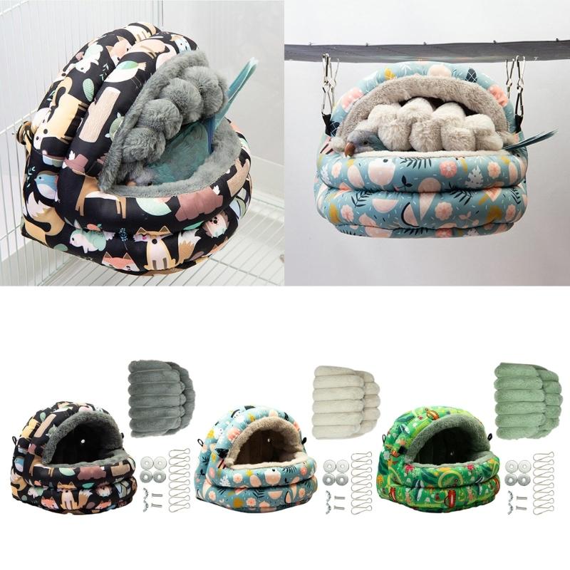 Warm Winter Bird Bed Hideaways for Parakeets Budgies Cockatiels Conures Soft and Comfortable Bird Cave Bed