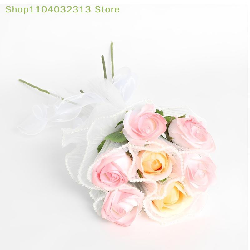 petite28X400cm Flower Wrapping Paper Pearl Packaging Material Supplies Wave Yarn Lace Mesh Florist Bouquet Party Valentine Gift