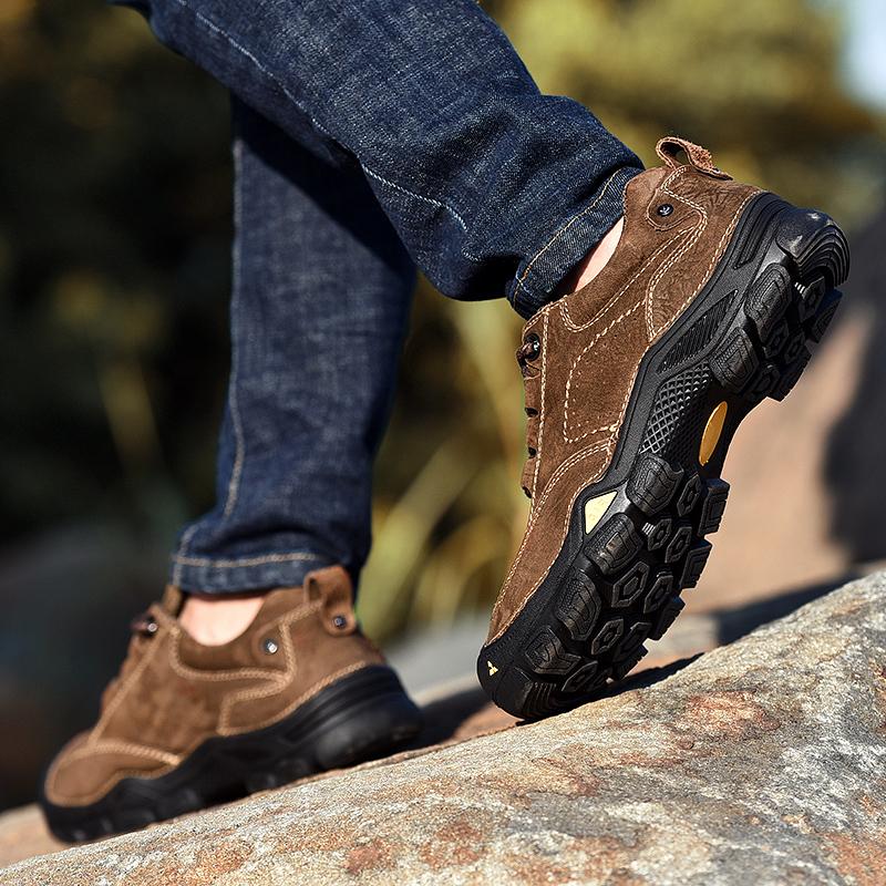 Freizeit Walking Klettern Herrenschuhe Outdoor Camping Wanderschuhe Herren Echtes Leder Sportsneaker Mann Reise Freizeitschuhe