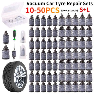 Vacuum 10-50pcs Tyre Repair Nail Tire Puncture Screws Motorcycle Fittings Tubeless Wheel Repairs Punctures Kit Patches for Car