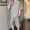 Men's Summer Ice Silk Short Sleeve Top & Shorts Set