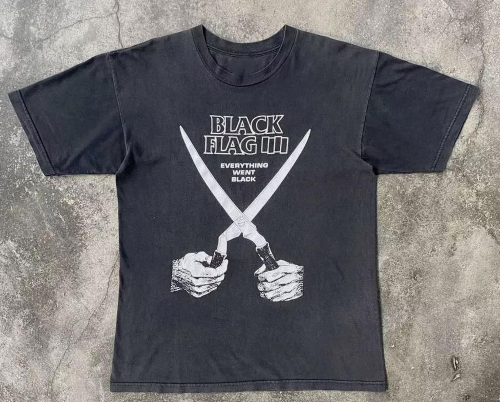 Vintage 90er Black Flag Everything Went T-Shirt Baumwolle Unisex Tee S-5XL