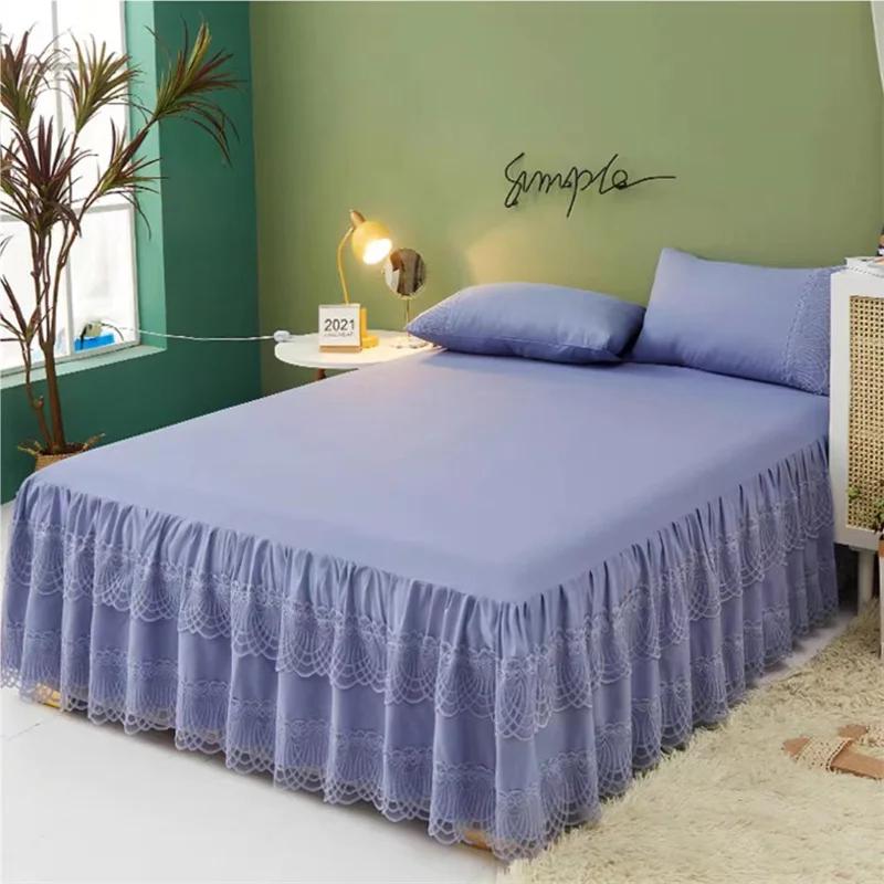 Lace Princess Bedspread Bed Skirt Style Dustproof Decorative Bedspread Big Heming 1.5/1.8/2m Mattress Anti Slip Protective Cover