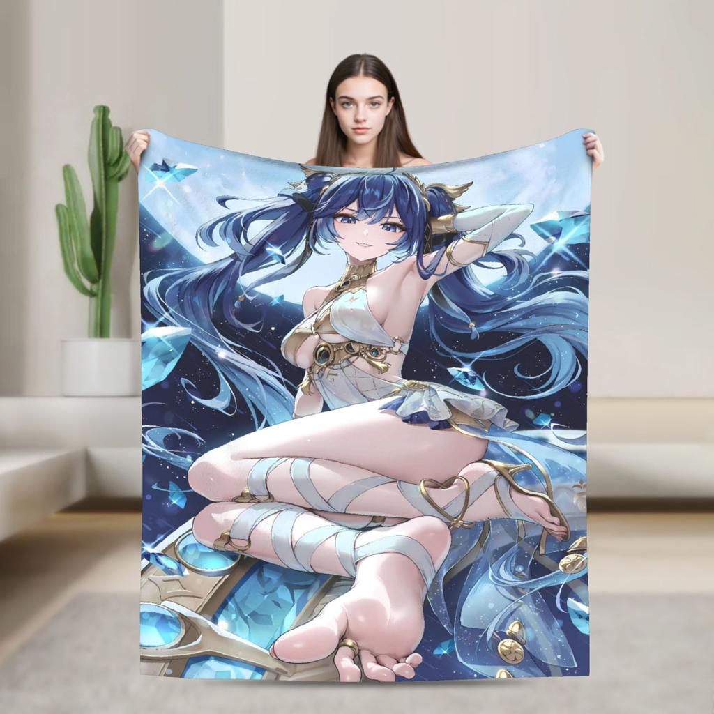 Warm Soft Blankets Camping Iuno Wuthering Waves Game Throw Blanket  Flannel Bedspread For Bedroom Fluffy Sofa Bed Cover