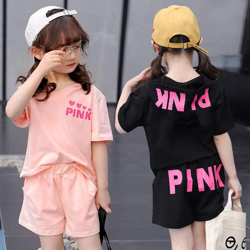 2025 New Style Summer Suits for Girls: Stylish Casual Sports Two-Piece Outfit for Middle and Large Children