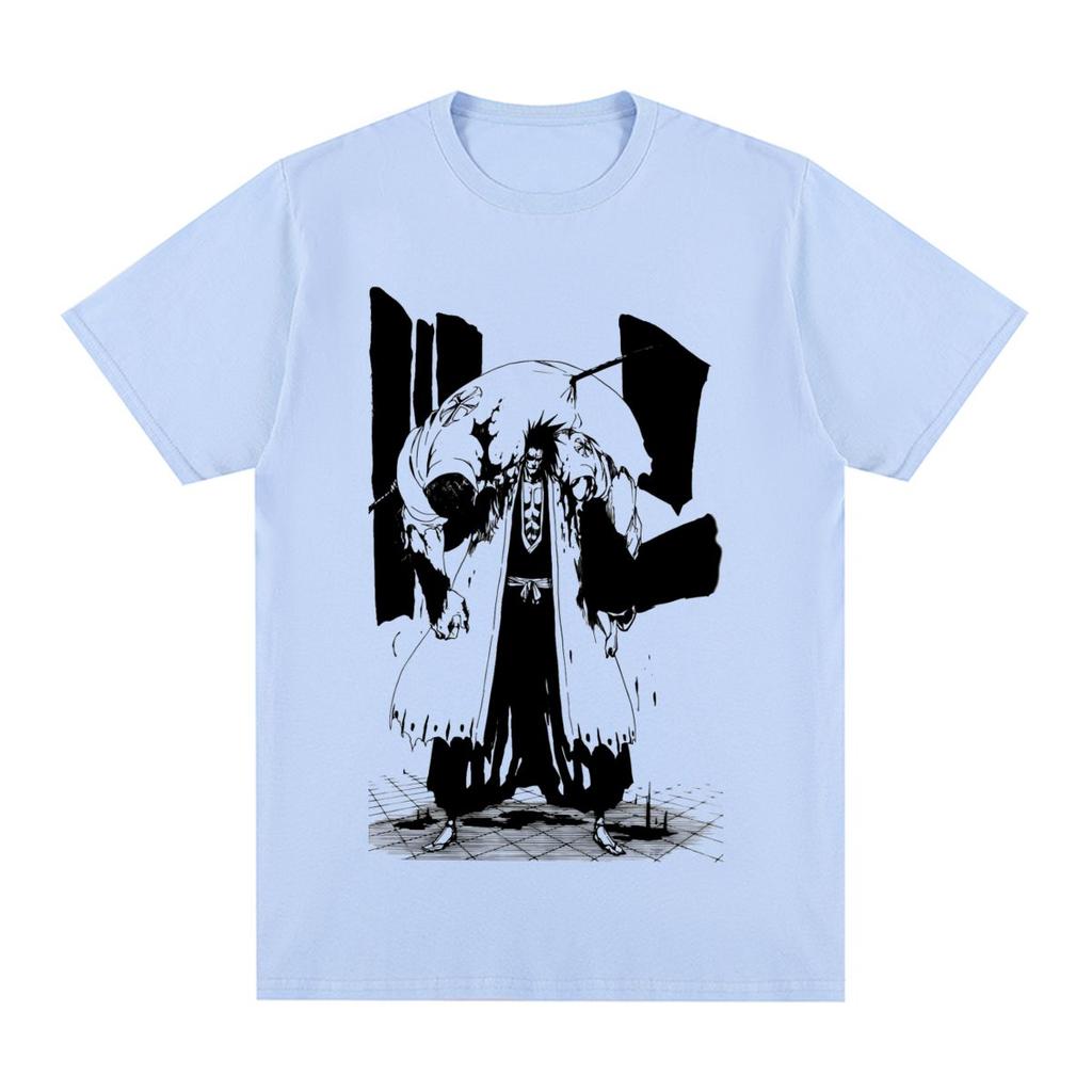 Anime Bleach Zaraki Kenpachi Vintage T-shirt Graphic Punk Harajuku Cotton Men T Shirt New Tee Tshirt Womens Tops