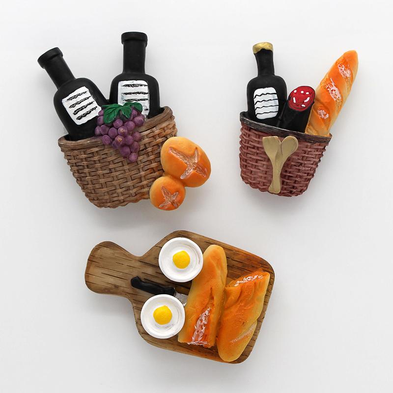 Decorațiuni pentru casă pastă magnetică pentru frigider note adezive mașină de pâine roșie ou tigaie ceainic lapte model colecție magneți de frigider