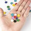 Round Alloy Oil Drip Mini Pendant Vibrant Smiley Face Charm Handcraft Ornament Fashion Bracelet Necklace Earring Making Raw