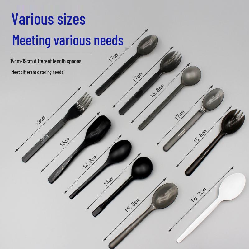 Disposable Thickened Long Handle Plastic Soup Spoons