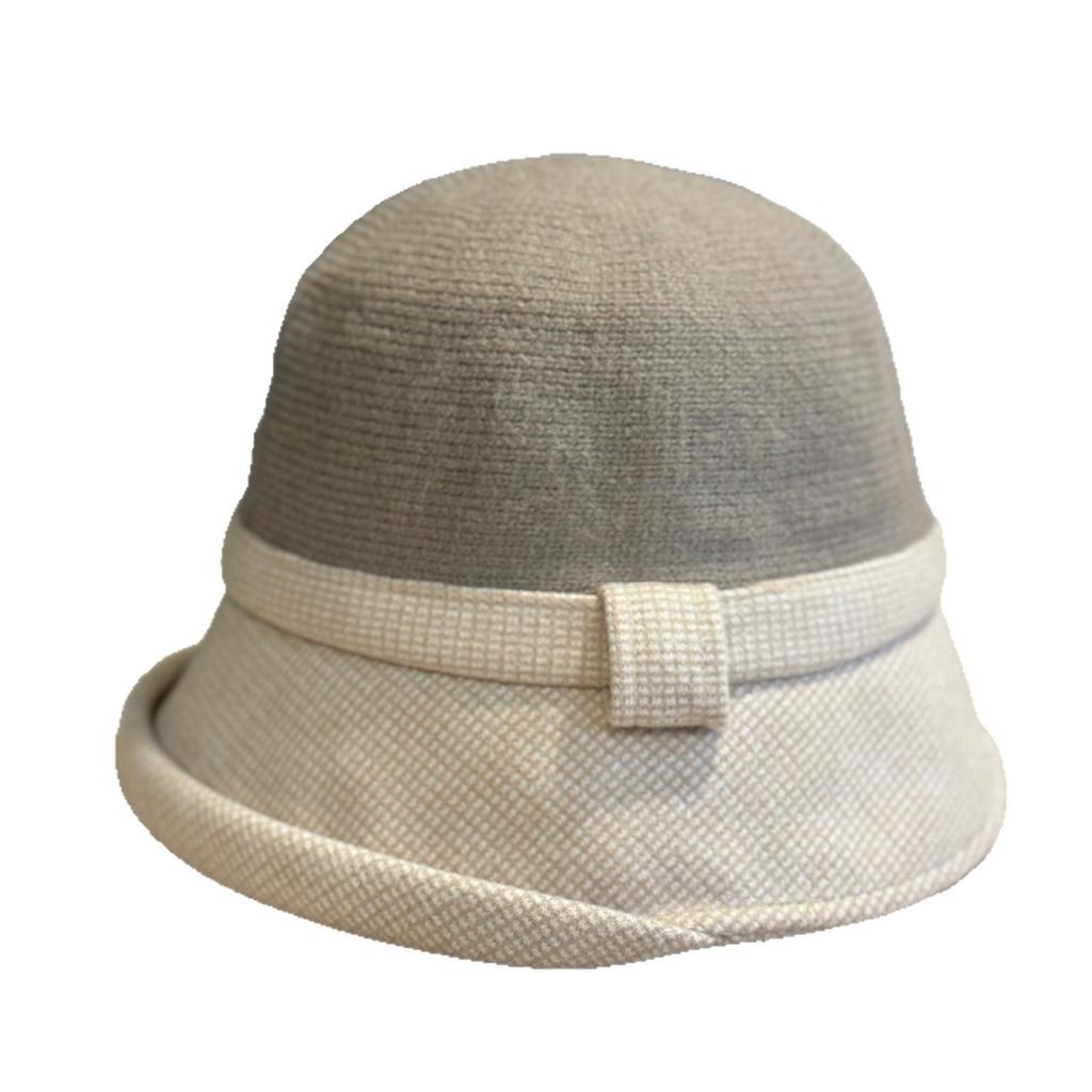 Neuer Hut Damen Herbst und Winter Warmer Fischerhut Britischer Hut mit gekräuselter Krempe Hut für Mütter mittleren und höheren Alters Schlanker Glockenhut