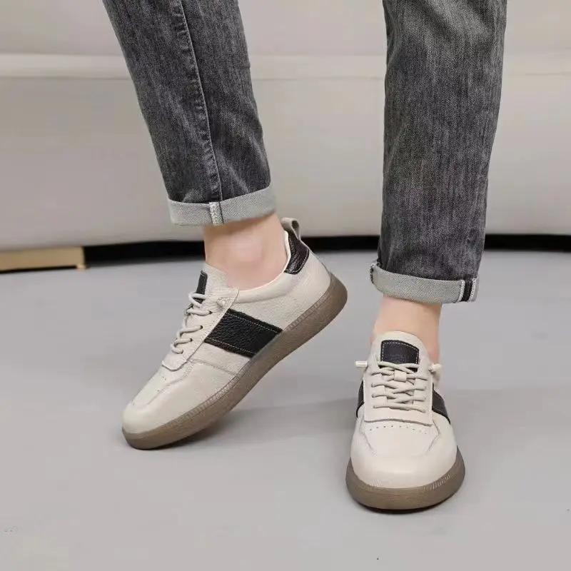 Luxury Brand Mens Shoes Handmade Leather Casual Shoes for Men High Quality Sneakers Comfy Soft Sport Walking Shoes Mocassins