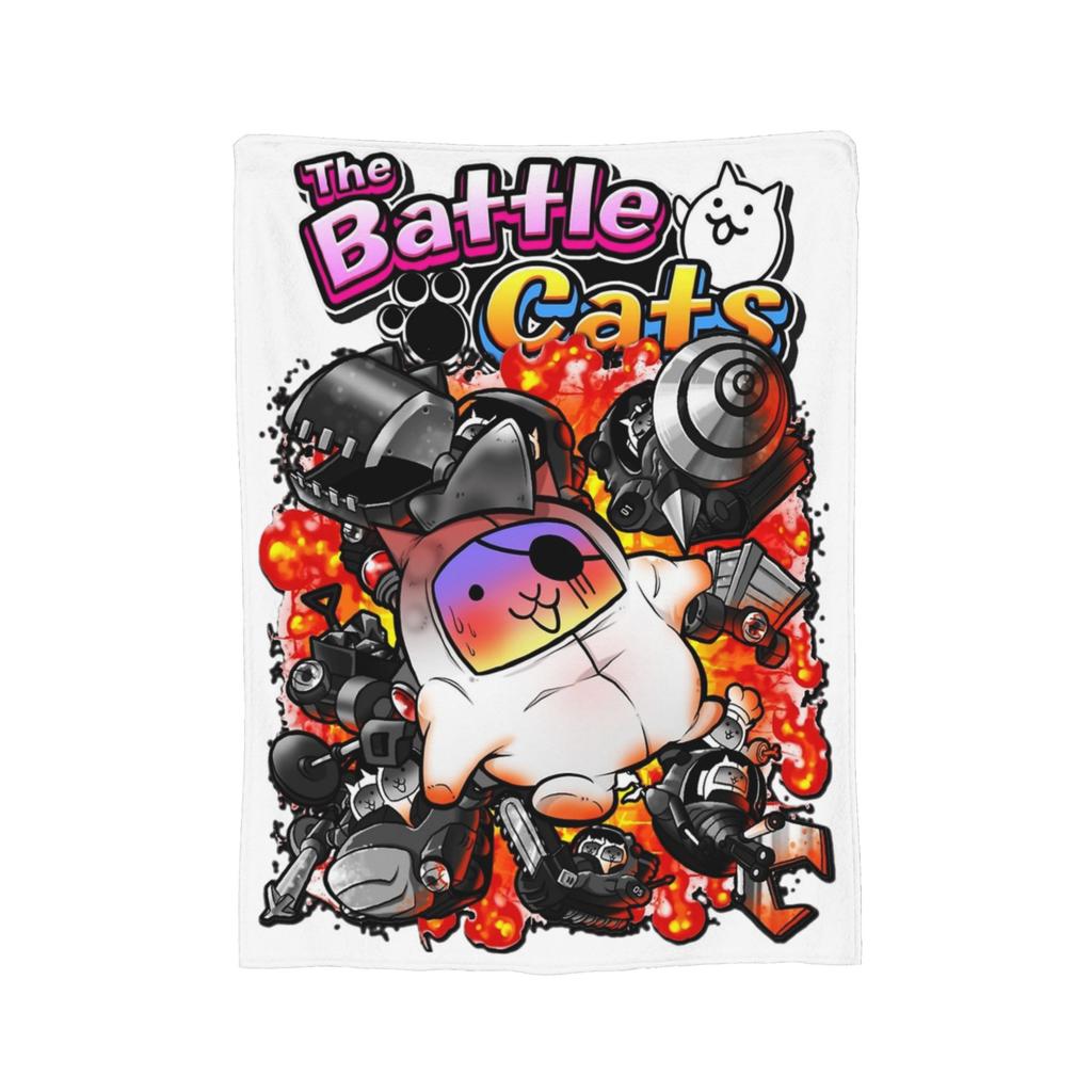 Spel Tecknad film The Battle Cats Filt Sammet Tryckt Bärbar Varm Pläd för Soffa Utomhus Sängöverkast