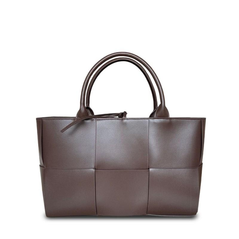 Large Genuine Leather Woven Tote Bag