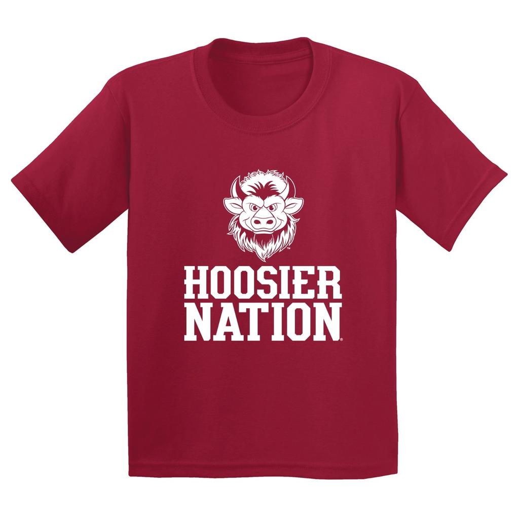 Indiana Hoosier Nation Bison Youth T-Shirt - Cardinal