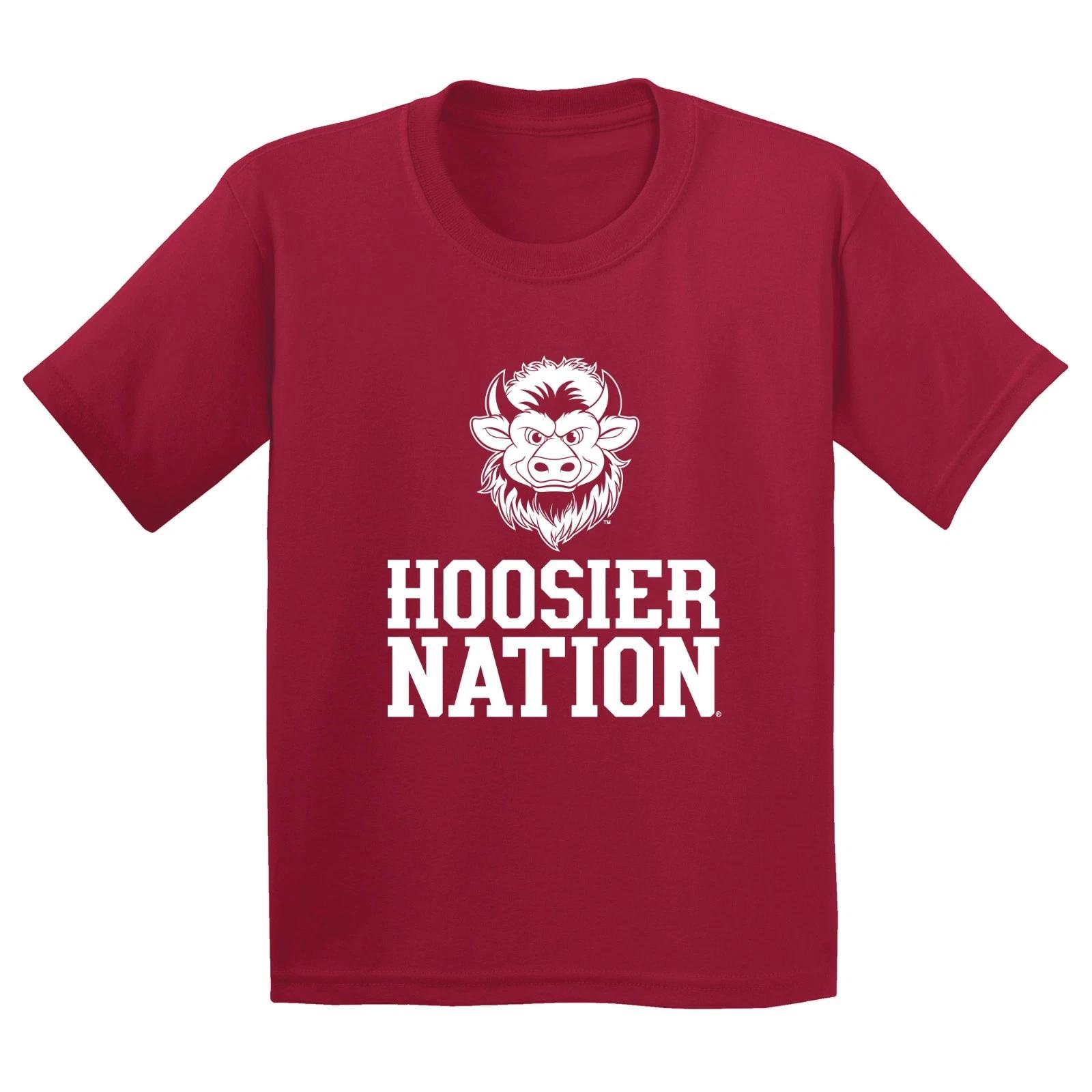 Indiana Hoosier Nation Bison Youth T-Shirt - Cardinal 2XL