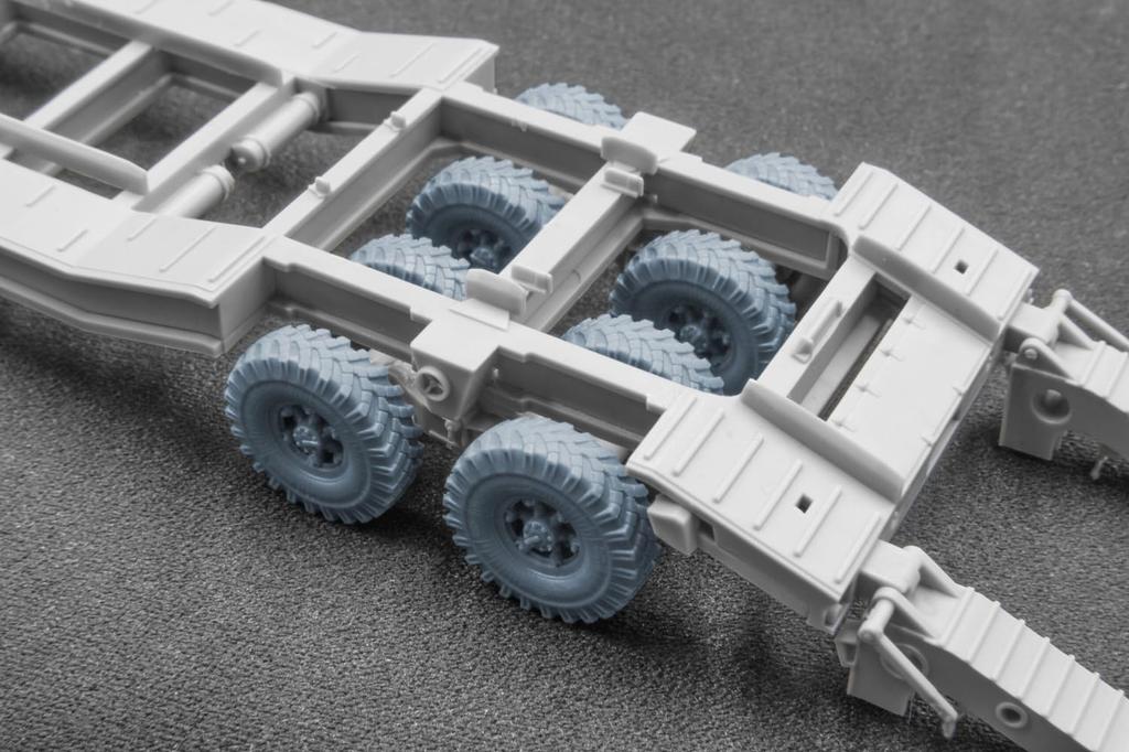 scale Wheel Set for plastic model SCXWM72007 Scale-X 1/72 CHMZAP-5247G Semi-Trailer (9 wheels) Trumpeter/Takom, kit, (Military Vehicle)