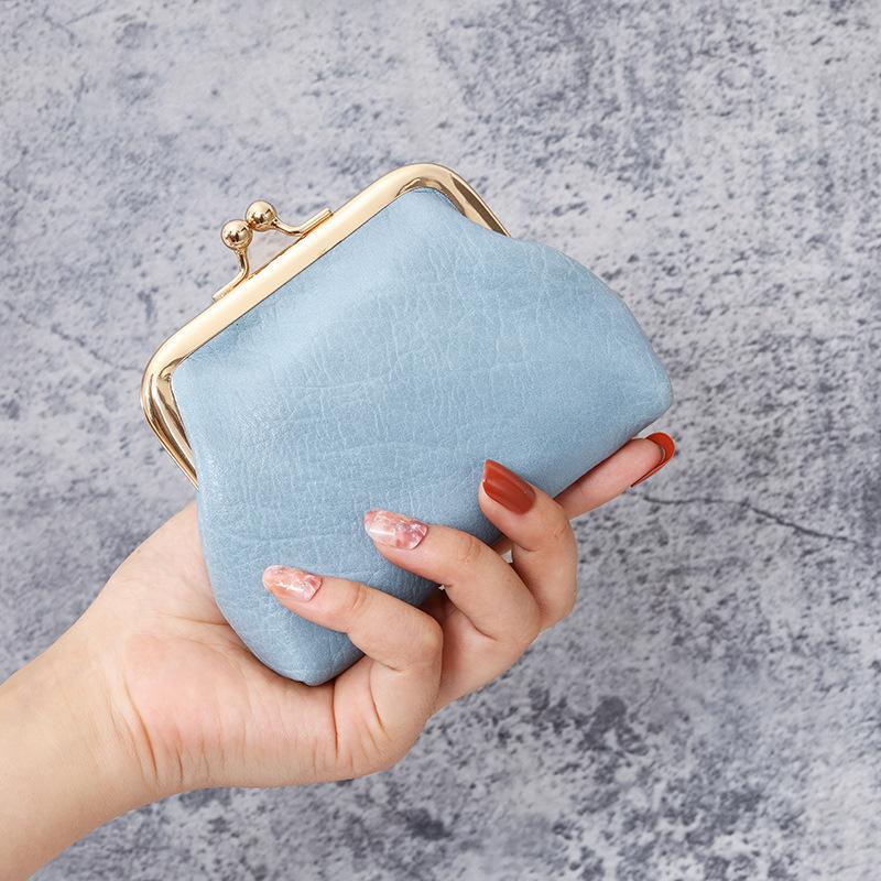 1Pc New Retro Change Bag Women's Short Wallet Buckle Candy Coin Bag Change Bag