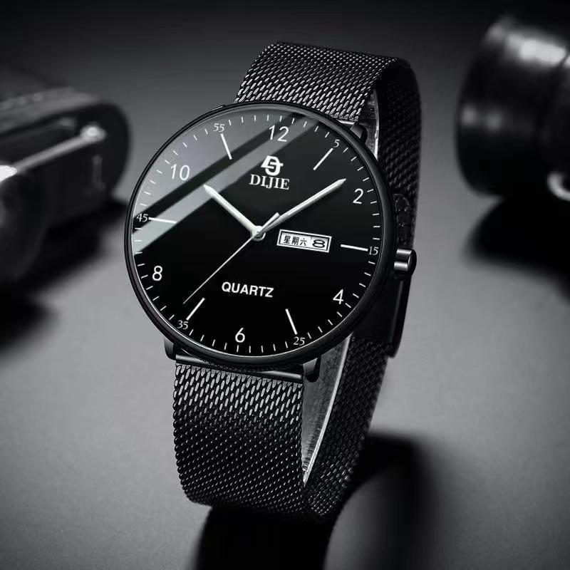 Ultra-Thin Calendar Luminous Men'S Quartz Watch Middle And High School Students Trend Waterproof Watch Men'S Watch Male High School Student Tide