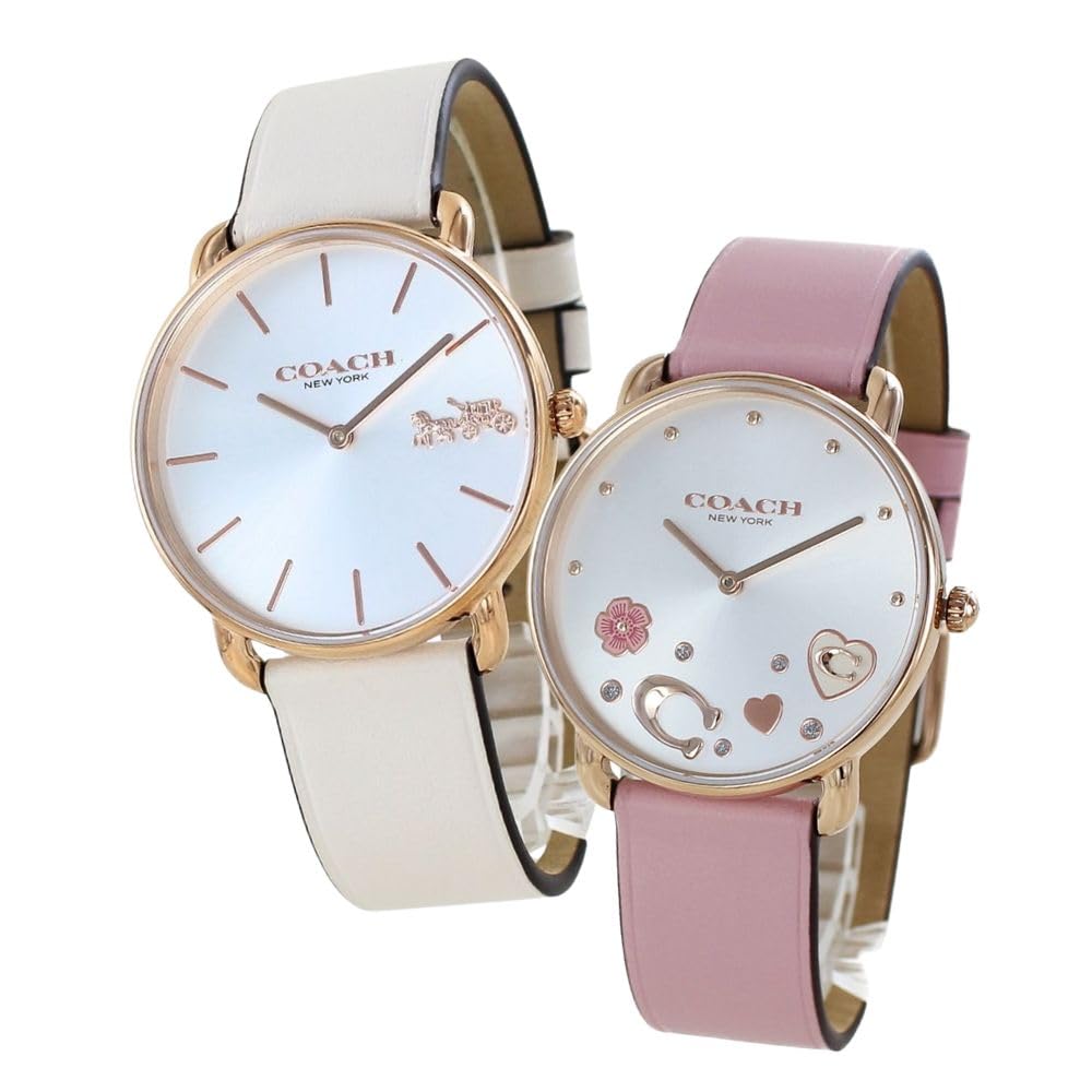 

Watch Pair Watch Storage Box Elliott Same Size Pair Watch Unisex Slim Thin Leather Strap Ivory Pink 1450438014504295 [Coach] Men s Women s [Item]