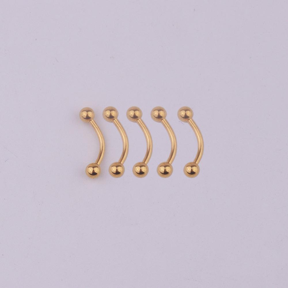 Stainless Steel Faux Lip Ring Curved Eyebrow nail Non-piercing Zirconia Lip Clip Lip Clip Cuff