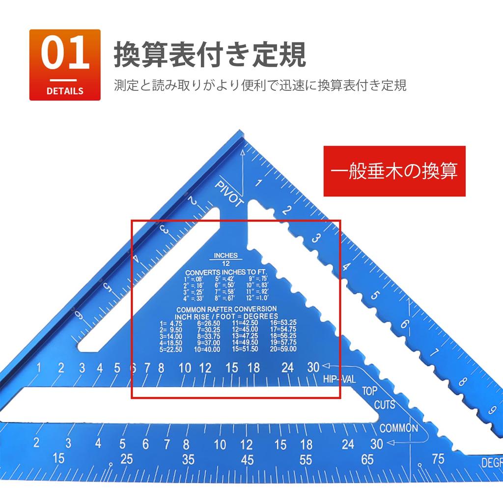 Smgda Triangular Ruler for 30 X 30 Aluminum with Adjustable Compatible with Professional Triangular Ruler for Architecture and Drafting Woodworking,