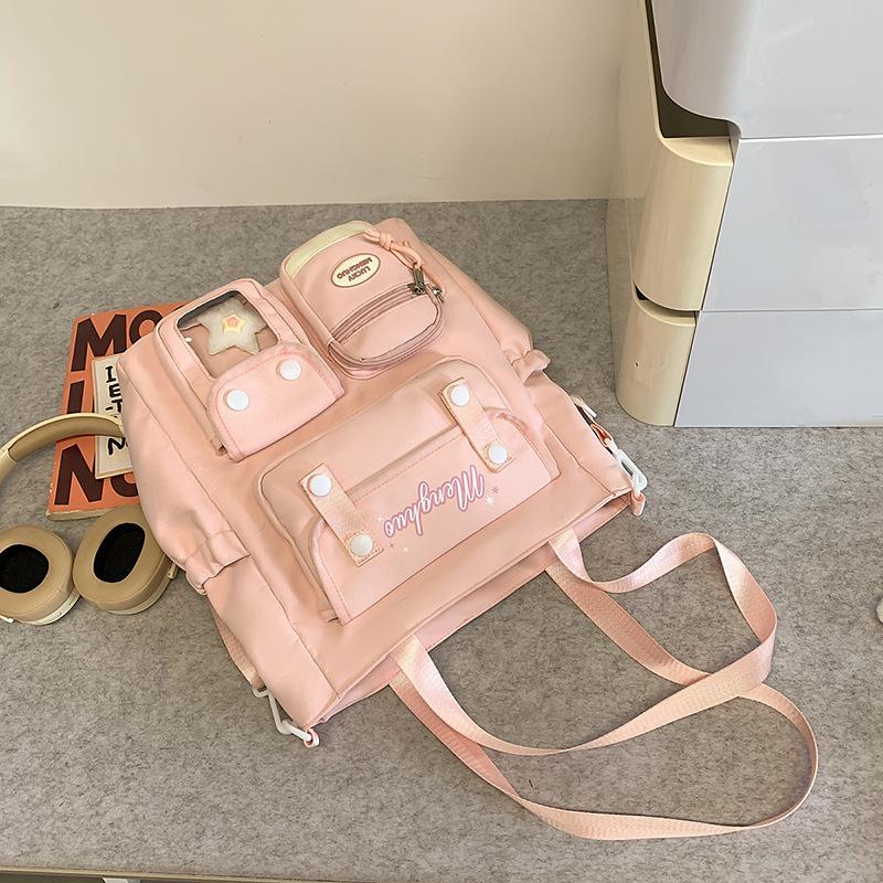 College Cute Large Capacity Middle and High School Students Computer School Bag Casual Versatile Backpack Commuting Sweet Makeup Bag