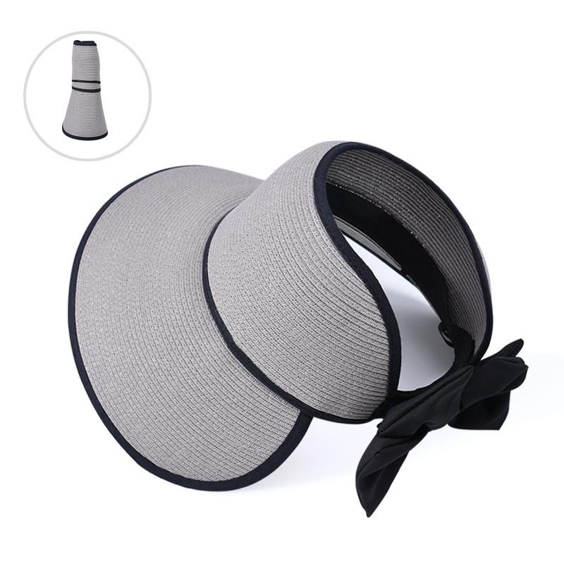 Summer Sun Protection Hat With Large Brim And Butterfly Bow For Outdoor Beach Fashion