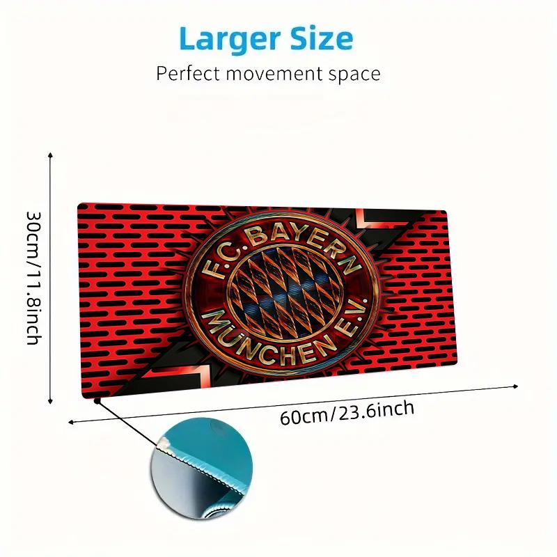 FC Bayern München2 Print Cushion Non-slip Laptop Tablet Big Mousepad XXL Mat Mini PC Playmat With Lock edge
