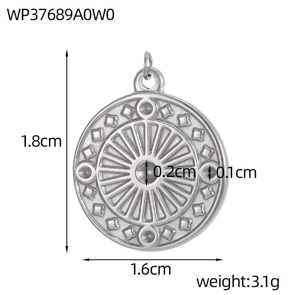 CARLIDANA Retro Geometric Jewelry Pendant Charms Stainless Steel Gold Plated Embossed Coin Moon Sun Jewelry Accessories Earrings
