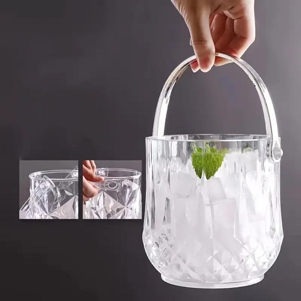 Acrylic Wine Chilling Bucket With Handle Beverage Chilling Tub Champagne Ice Bucket  Party
