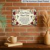 2D Flat 1pc ("8X12"), "In Loving Memory of Mom & Dad Memorial Sign Featuring Hummingbirds and Roses" Gift Sign, Floral Decoration, Aluminium Metal
