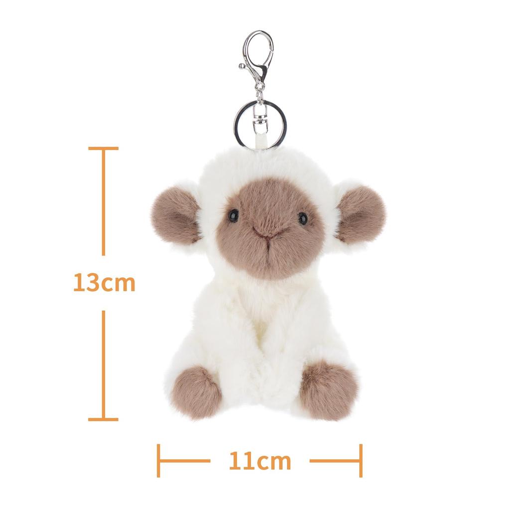 [Apricot Lamb] Cute Soft Animal Keychain Plush Toy, Suitable for Men and Women, for Backpacks and Wallets, 13cm