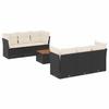 VidaXL Salon de Jardin avec Coussins 7 pcs, Canapés de Patio, Ensemble de Meubles, Mobilier de Terrasse Exterieur, Noir 3255818