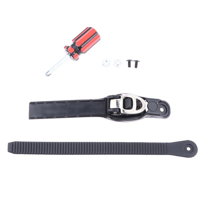 1Pc Adjustable Ski Strap With Fixing Buckle And Screws Binding Attachment With Ratchet Tongue Ladder To Secure Shoelaces