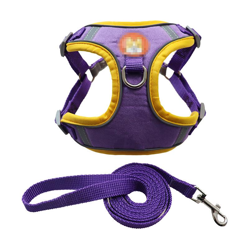 Pet chest strap set Reflective dog walking chest strap leash Dog going out leash chest strap