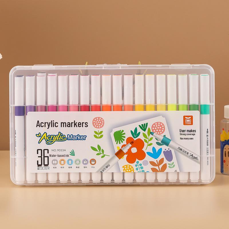 60-Color Set of Waterproof Quick-Drying Acrylic Marker Pens for Kids
