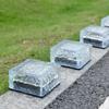 1PC Solar Ice Brick Lights IPX44 LED Paver Lights Outdoor Rock Brick Landscape Lamp for Garden Yard Pathway Patio Decor 4x4 Inch