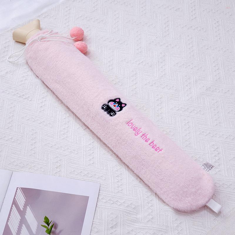 

Зимняя теплая грелка для горячей воды, студенческое общежитие, наполняемая водой длинная грелка на кровать, теплый стеганый артефакт того же стиля 75cm розовый