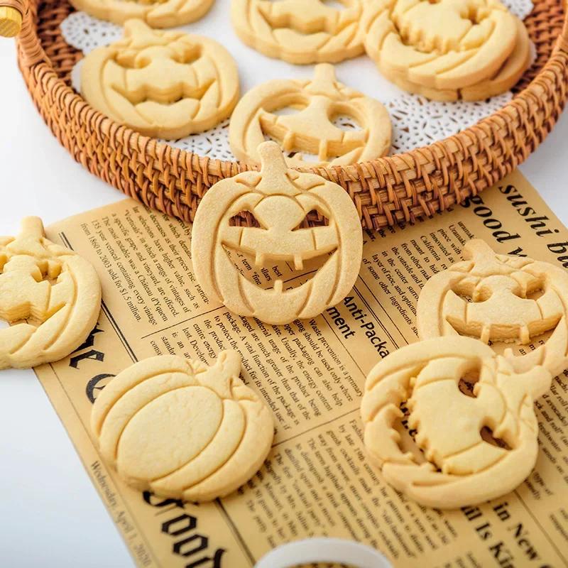 9Pc Halloween Pumpkin Head Biscuit Mold Funny Pumpkin Expression Cookie Cutter Set Fondant Sugar Craft Mold Cake Decoration Tool