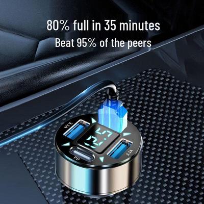 Superschnelles Autoladegerät: 4-Port PD Schnellladung für Android- und Apple-Geräte
