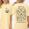 Let's Go Camping Comfort Colors Shirt, Minimal Line Art Camping Tee, Front and Back Camp Shirt, Stylish Nature Lover Shirt, Campfire Shirt