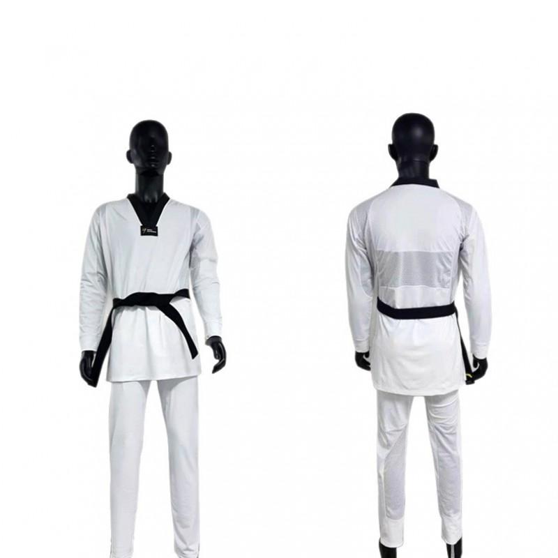 Kids Adult Unisex Taekwondo Uniform Long Sleeve Pants 4-Way Stretch Spandex Performance Training Gi